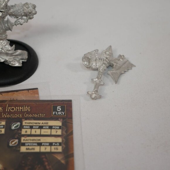 Warmachine/Hordes Trollblood Chief Madrak Ironhide Miniature With Cards - Picture 3 of 4